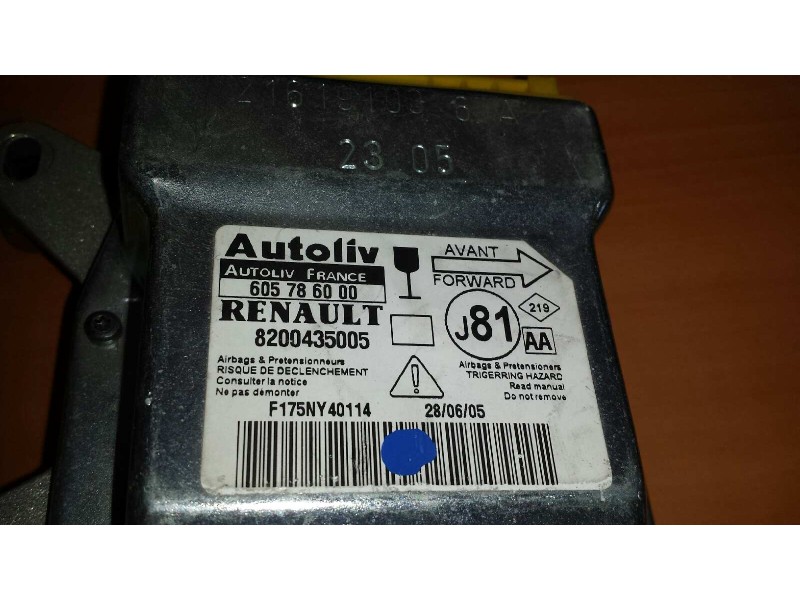 Recambio de centralita airbag para renault espace iv (jk0) grand espace dynamique referencia OEM IAM 605786000 8200435005 