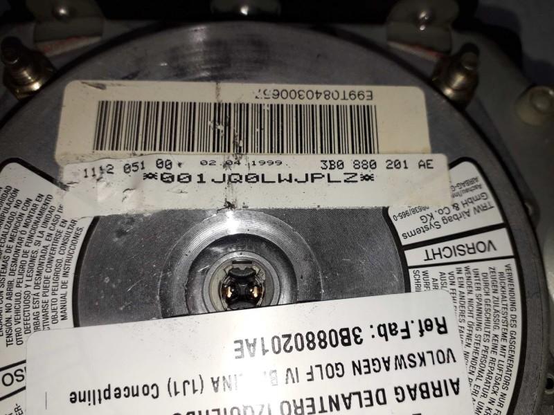 Recambio de airbag delantero izquierdo para volkswagen golf iv berlina (1j1) conceptline referencia OEM IAM 3B0880201AE  
