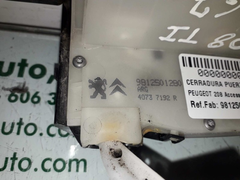 Recambio de cerradura puerta trasera izquierda para peugeot 208 access referencia OEM IAM 9812501280 40737192R 6 PINES