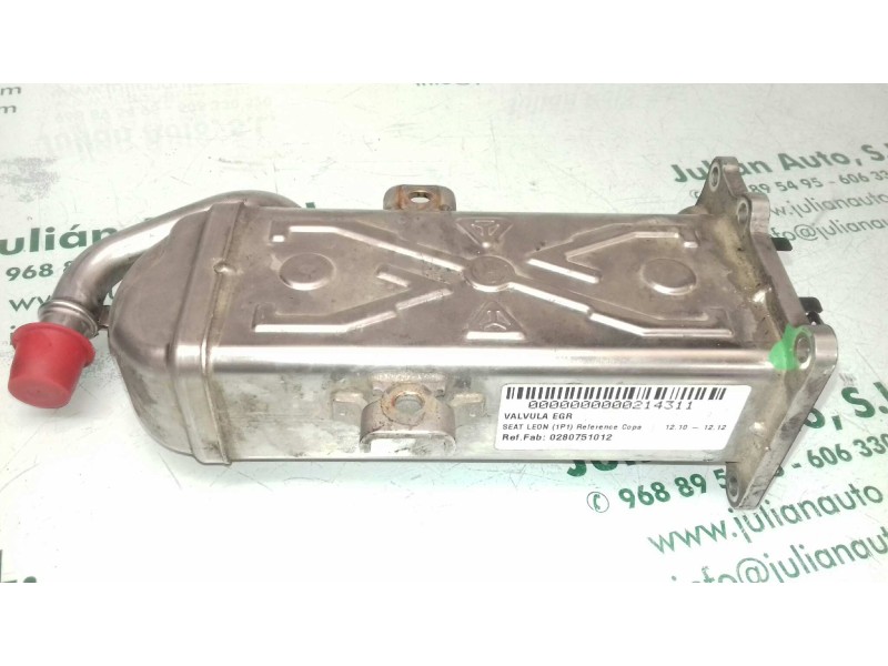 Recambio de valvula egr para seat leon (1p1) reference copa referencia OEM IAM 0280751012  ENFRIADOR GASES