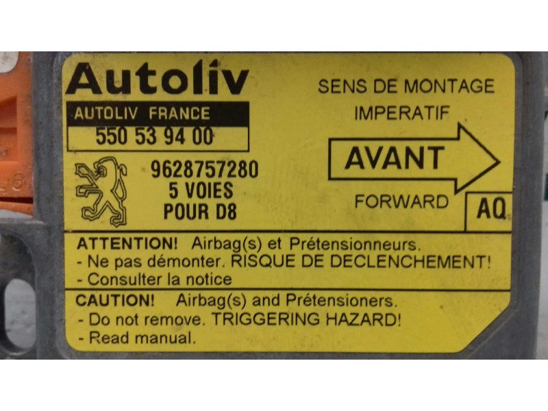 Recambio de centralita airbag para peugeot 406 berlina (s1/s2) sldt referencia OEM IAM 9628757280 550539400 AUTOLIV