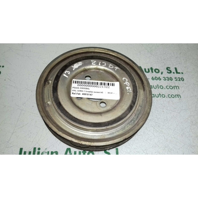 Recambio de polea cigueñal para opel corsa c corsavan (comercial) referencia OEM IAM 46819147 285335 