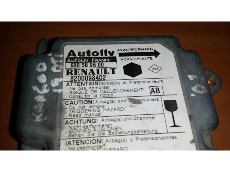 Recambio de centralita airbag para renault kangoo (f/kc0) alize referencia OEM IAM 600589600 8200098402 AUTOLIV