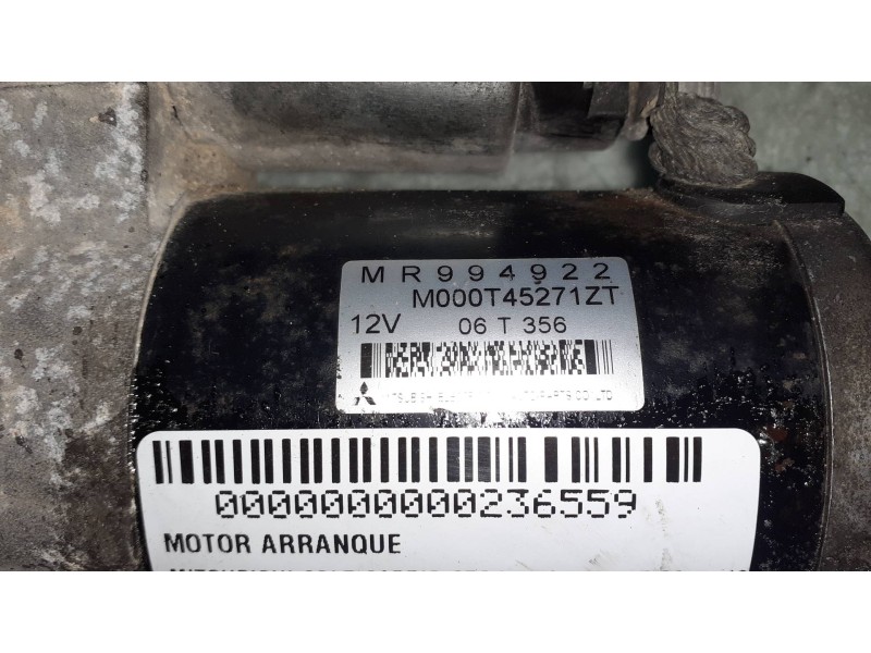 Recambio de motor arranque para mitsubishi colt cabrio czc instyle referencia OEM IAM MR994922 M000T45271ZT MITSUBISHI