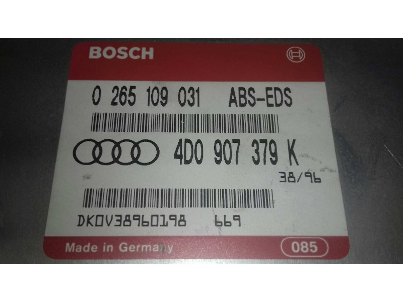 Recambio de centralita abs para audi a6 berlina (c4) 2.5 tdi referencia OEM IAM 0265109031 4D0907379K BOSCH
