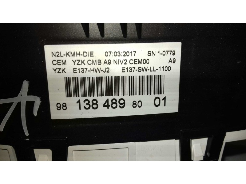 Recambio de cuadro instrumentos para peugeot 208 access referencia OEM IAM 9813848980  