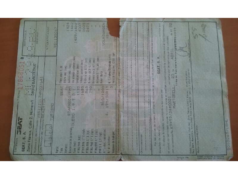 seat toledo (1l) del año 1998