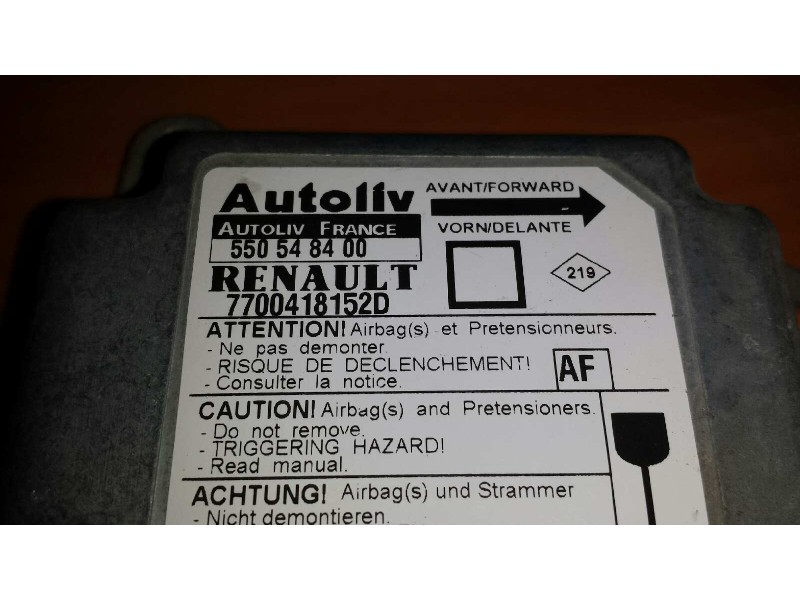 Recambio de centralita airbag para renault megane i classic (la0) 1.9 d europa referencia OEM IAM 550548400 7700418152D AUTOLIV