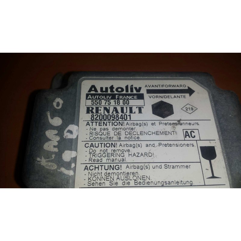 Recambio de centralita airbag para renault kangoo (f/kc0) authentique referencia OEM IAM 550751800 8200098401 AUTOLIV