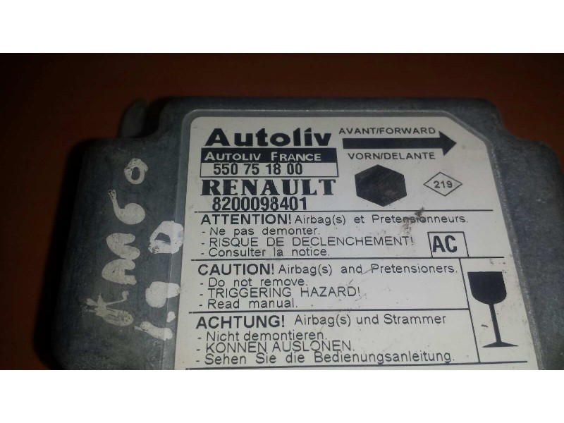 Recambio de centralita airbag para renault kangoo (f/kc0) authentique referencia OEM IAM 550751800 8200098401 AUTOLIV