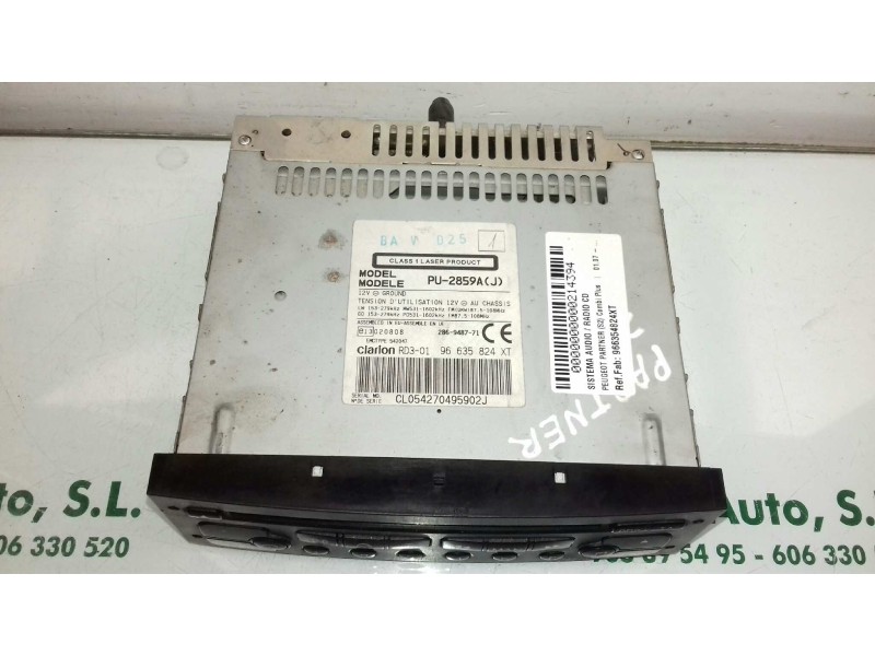 Recambio de sistema audio / radio cd para peugeot partner (s2) combi plus referencia OEM IAM 966354824XT PU2859AJ CLARIONRD301