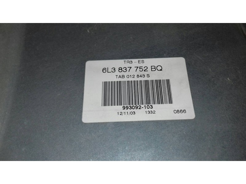 Recambio de elevalunas delantero derecho para seat ibiza (6l1) cool referencia OEM IAM 6L3837756 6L3837752BQ ELECTRICO