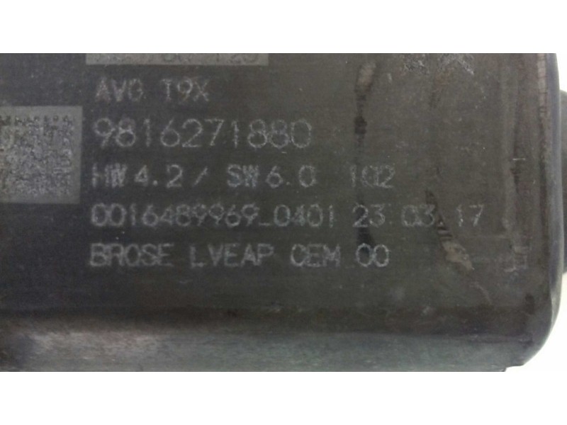 Recambio de elevalunas delantero izquierdo para peugeot 308 business line referencia OEM IAM 9816271880 6 PINES ELECTRICO