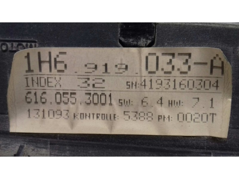 Recambio de cuadro instrumentos para volkswagen vento (1h2) cl referencia OEM IAM 6160553001 5411004600 MOTOMETER
