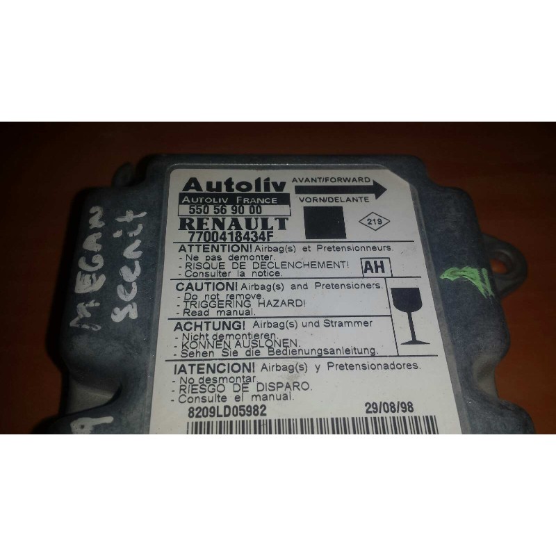 Recambio de centralita airbag para renault megane i scenic (ja0) 1.9 d alize referencia OEM IAM 550569000 7700418434F AUTOLIV