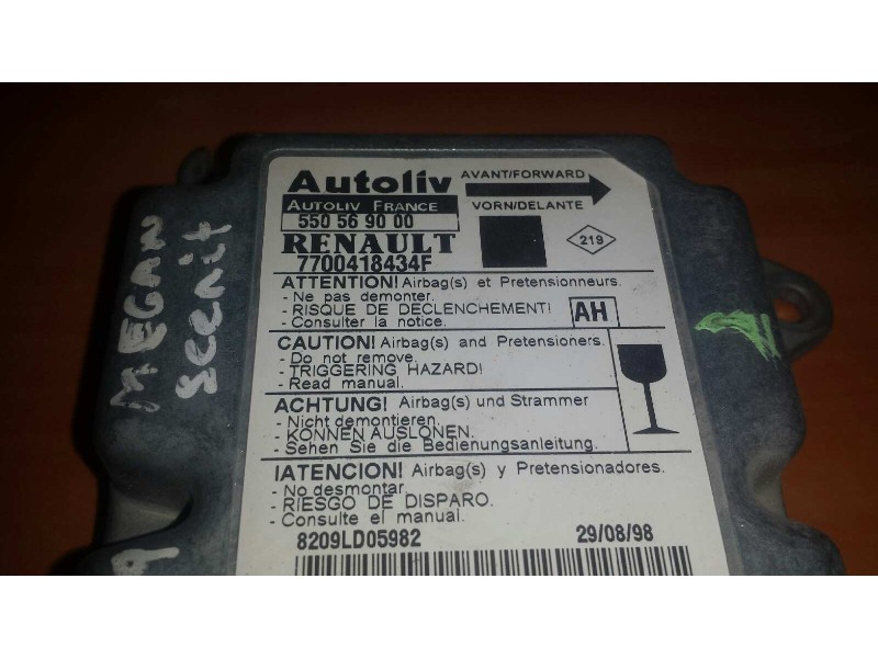 Recambio de centralita airbag para renault megane i scenic (ja0) 1.9 d alize referencia OEM IAM 550569000 7700418434F AUTOLIV
