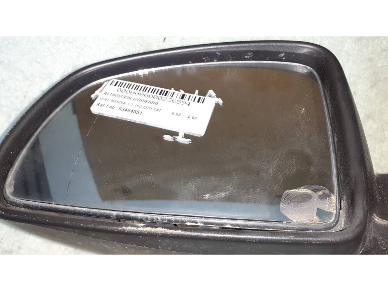 Recambio de retrovisor izquierdo para opel meriva 1.7 16v cdti cat referencia OEM IAM 93494551  MANUAL