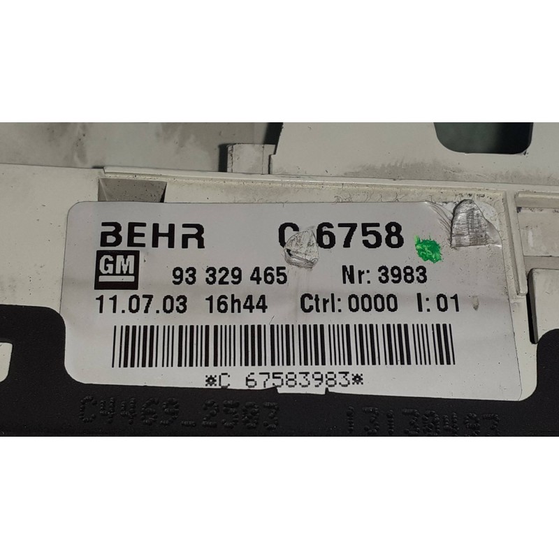 Recambio de mando calefaccion / aire acondicionado para opel meriva 1.7 16v cdti cat referencia OEM IAM 93329465 13130493 