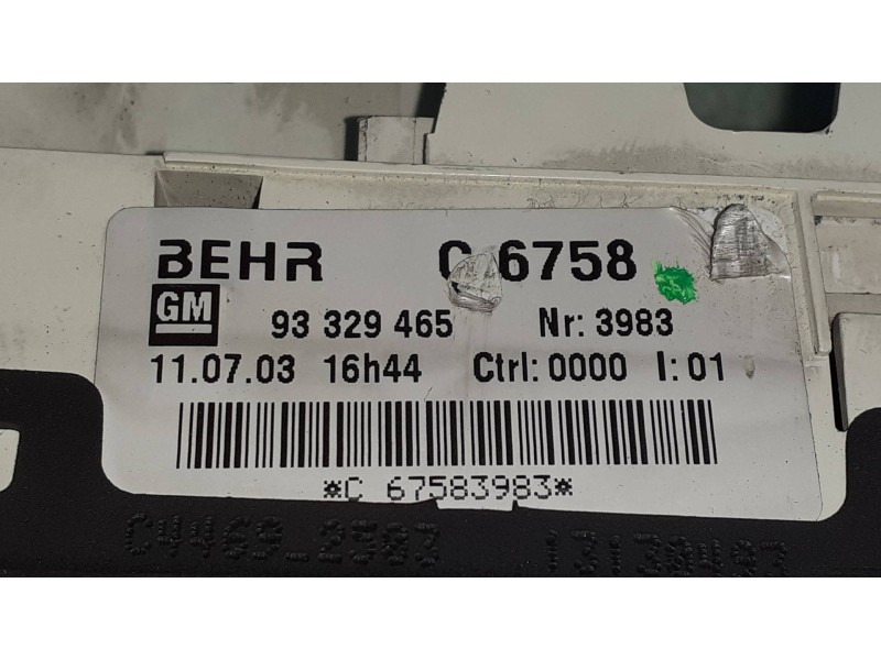 Recambio de mando calefaccion / aire acondicionado para opel meriva 1.7 16v cdti cat referencia OEM IAM 93329465 13130493 