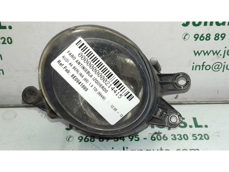 Recambio de faro antiniebla izquierdo para audi a4 berlina (8e) 1.9 tdi (96kw) referencia OEM IAM 8E0941699 0305063001 