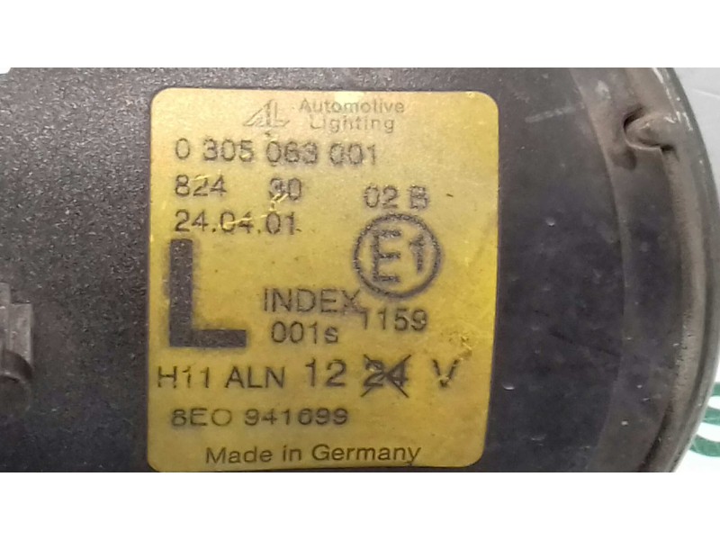 Recambio de faro antiniebla izquierdo para audi a4 berlina (8e) 1.9 tdi (96kw) referencia OEM IAM 8E0941699 0305063001 