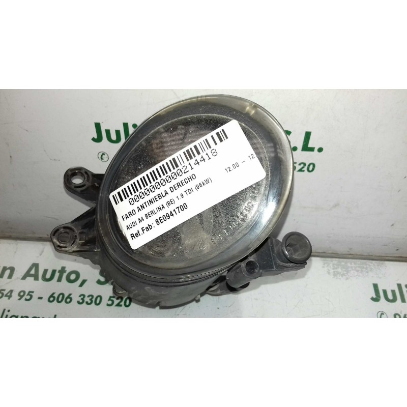 Recambio de faro antiniebla derecho para audi a4 berlina (8e) 1.9 tdi (96kw) referencia OEM IAM 8E0941700 0305069002 