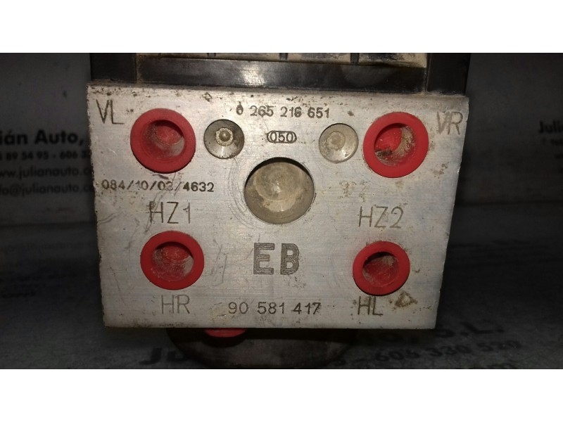 Recambio de abs para opel astra g berlina club referencia OEM IAM 0265216651 90581417 BOSCH