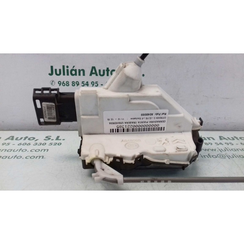 Recambio de cerradura puerta trasera izquierda para citroen c-elysée exclusive referencia OEM IAM A048069 6 PINES ELECTRICA
