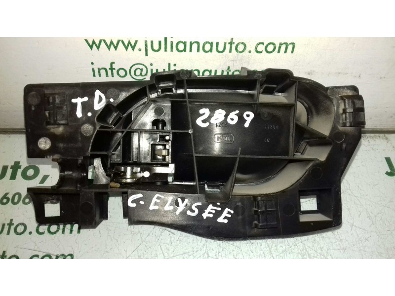 Recambio de maneta interior trasera derecha para citroen c-elysée exclusive referencia OEM IAM 9660525380 9685950277 9800099680