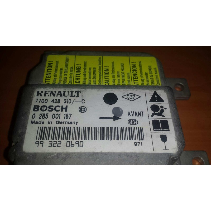Recambio de centralita airbag para renault clio ii fase i (b/cbo) 1.2 referencia OEM IAM 0285001157 7700428310C BOSCH