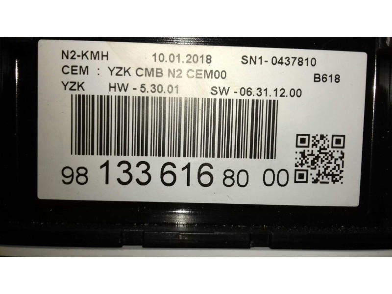 Recambio de cuadro instrumentos para citroen c3 pure tech referencia OEM IAM 981336168000 SN10437810 