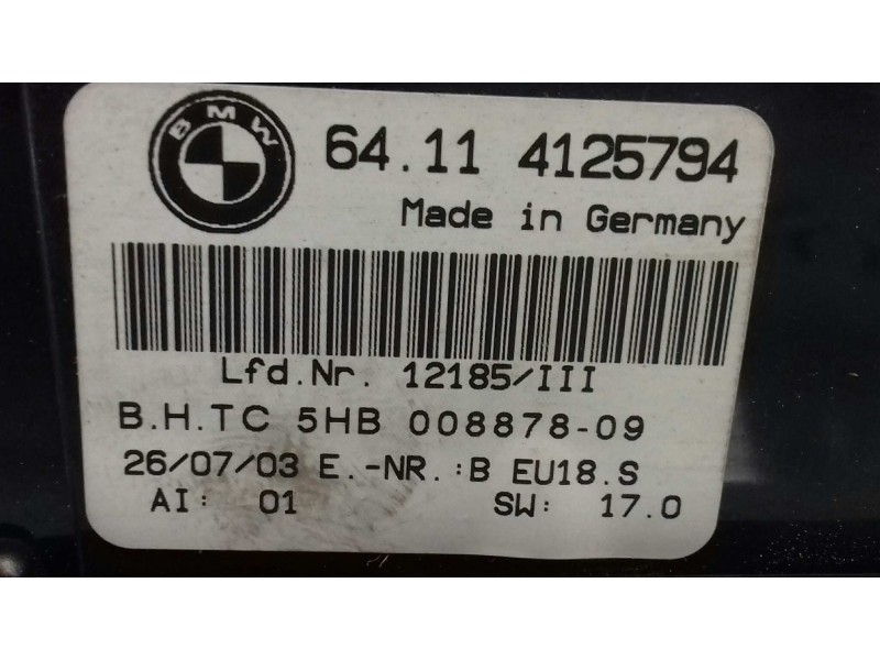 Recambio de mando climatizador para bmw serie 3 berlina (e46) 320d referencia OEM IAM 64114125794 5HB00887809 HELLA
