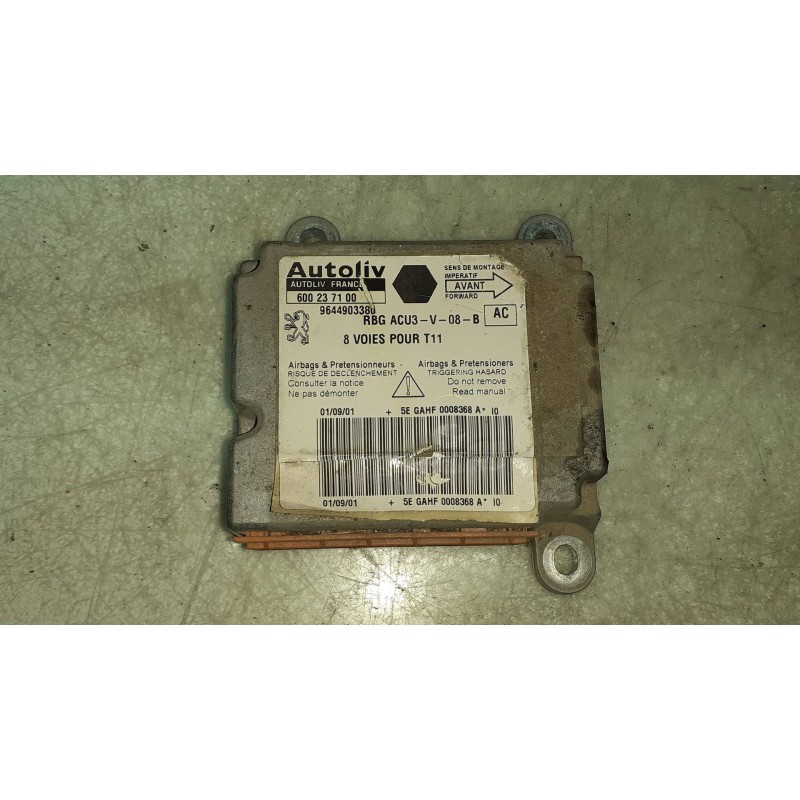 Recambio de centralita airbag para peugeot 206 berlina xt referencia OEM IAM 600237100 9644903380 AUTOLIV