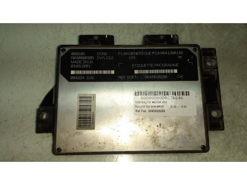 Recambio de centralita motor uce para peugeot 206 berlina xt referencia OEM IAM 9645626280 80924B 9641390180