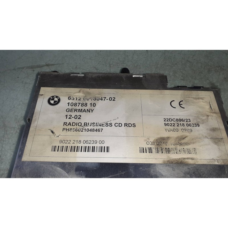 Recambio de sistema audio / radio cd para bmw serie 3 compact (e46) 316ti referencia OEM IAM 1M5853601 902221806239 65126916047