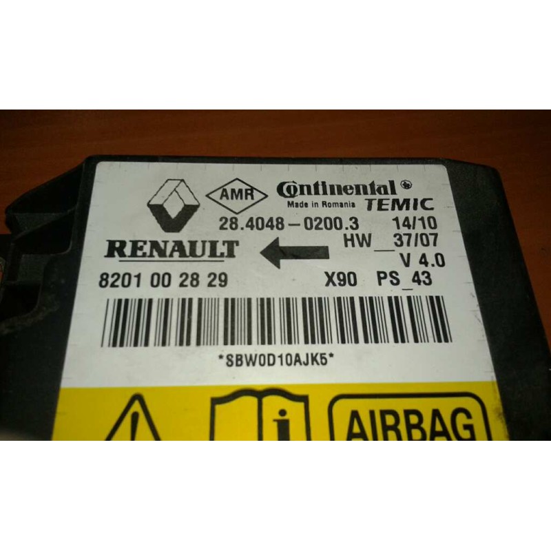 Recambio de centralita airbag para dacia sandero ambiance referencia OEM IAM 8201002829 284048-02003 