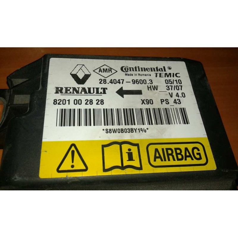 Recambio de centralita airbag para dacia sandero stepway referencia OEM IAM 8201002828 284047-96003 