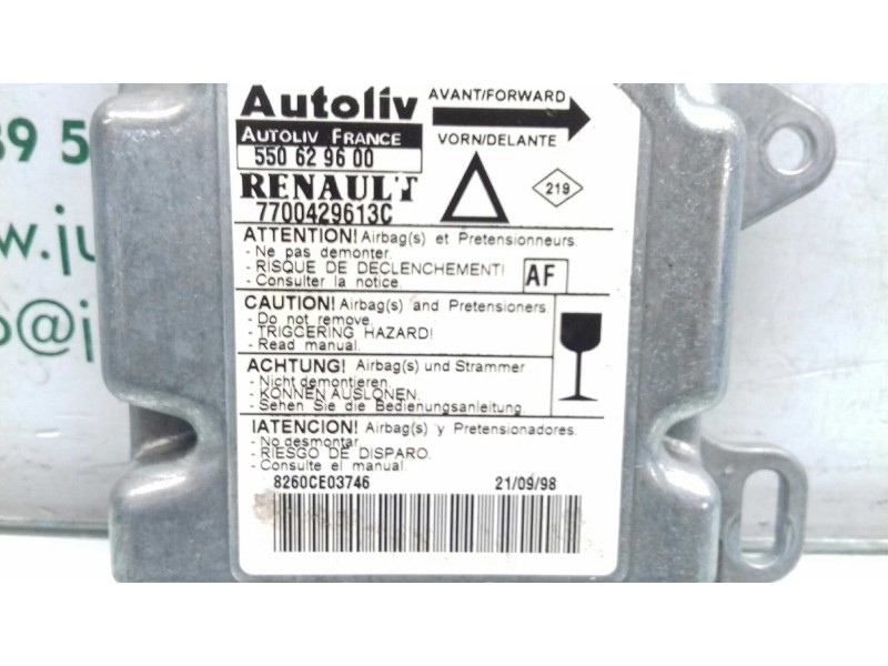 Recambio de centralita airbag para renault laguna (b56) 1.6 16v rt referencia OEM IAM 7700429613C 550629600 AUTOLIV