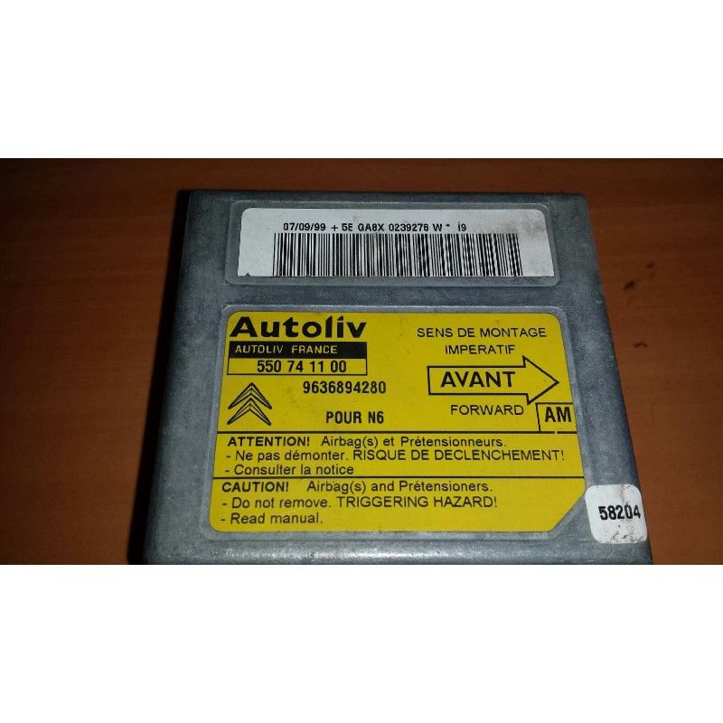 Recambio de centralita airbag para citroen xsara berlina 1.4 chrono referencia OEM IAM 550741100 96366894280 