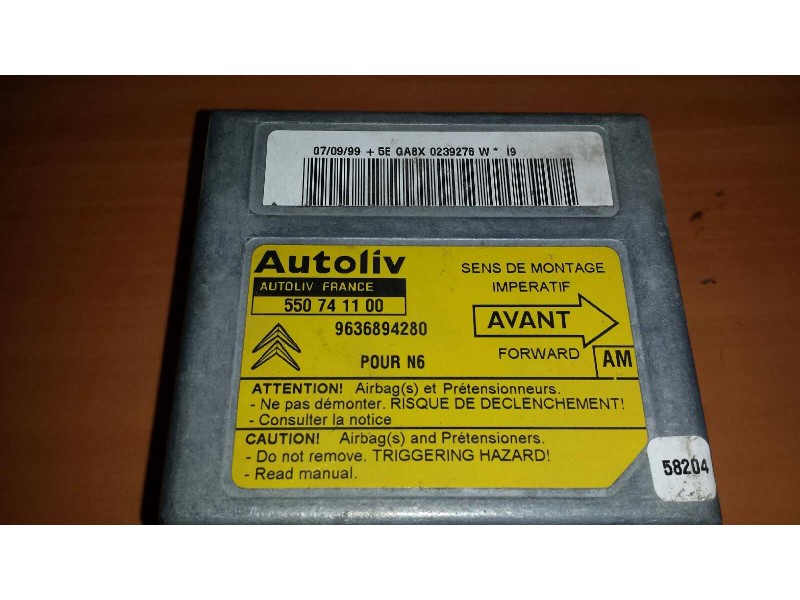 Recambio de centralita airbag para citroen xsara berlina 1.4 chrono referencia OEM IAM 550741100 96366894280  Recambio de centralita airbag para citroen xsara berlina 1.4 chrono referencia OEM IAM 550741100 96366894280