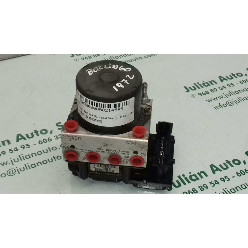 Recambio de abs para peugeot partner (s2) combi plus referencia OEM IAM 0265231522 9660779880 0265800415