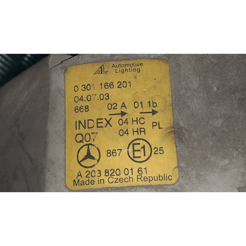 Recambio de faro izquierdo para mercedes-benz clase c (w203) berlina 220 cdi (203.006) referencia OEM IAM A2038200161  