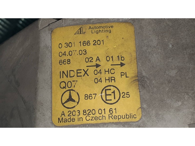 Recambio de faro izquierdo para mercedes-benz clase c (w203) berlina 220 cdi (203.006) referencia OEM IAM A2038200161  