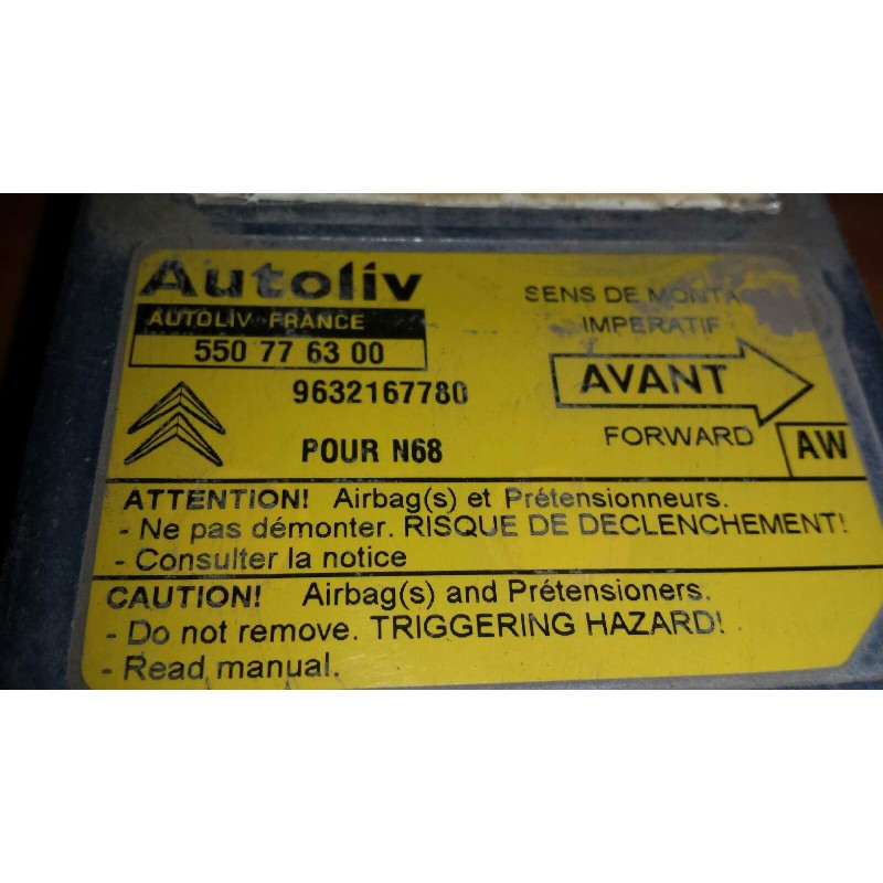 Recambio de centralita airbag para citroen xsara picasso 2.0 hdi vivace referencia OEM IAM 550776300 9632167780 