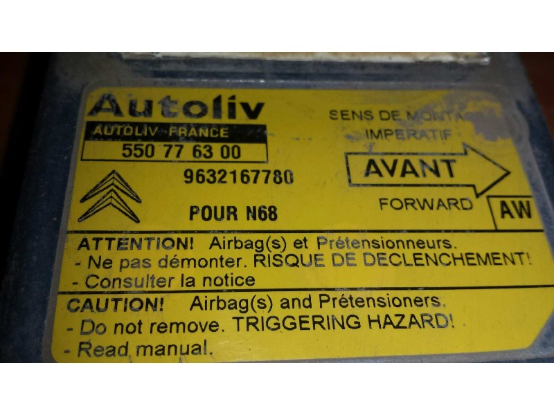 Recambio de centralita airbag para citroen xsara picasso 2.0 hdi vivace referencia OEM IAM 550776300 9632167780 