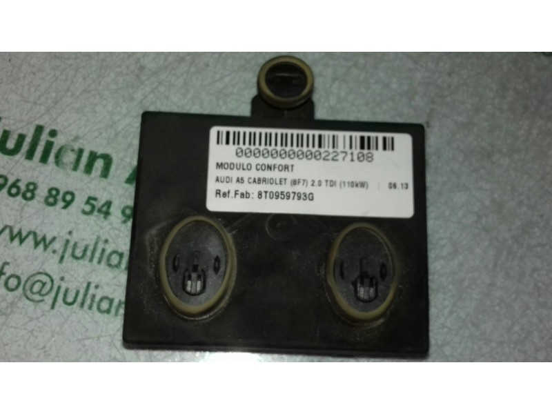 Recambio de modulo confort para audi a5 cabriolet (8f7) 2.0 tdi (110kw) referencia OEM IAM 8T0959793G  