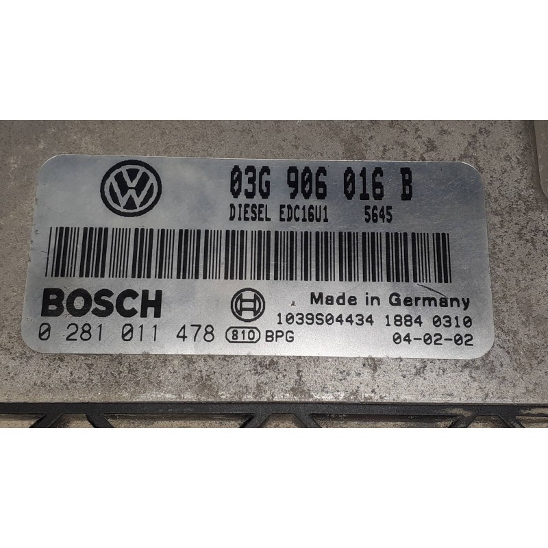 Recambio de centralita motor uce para volkswagen golf v berlina (1k1) highline referencia OEM IAM 03G906016B 0281011478 BOSCH