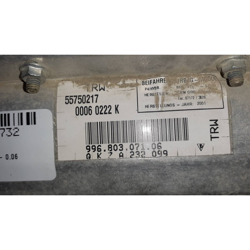 Recambio de airbag delantero derecho para porsche 911 (typ 996) referencia OEM IAM 99680307106 55750217 19MR81K46V
