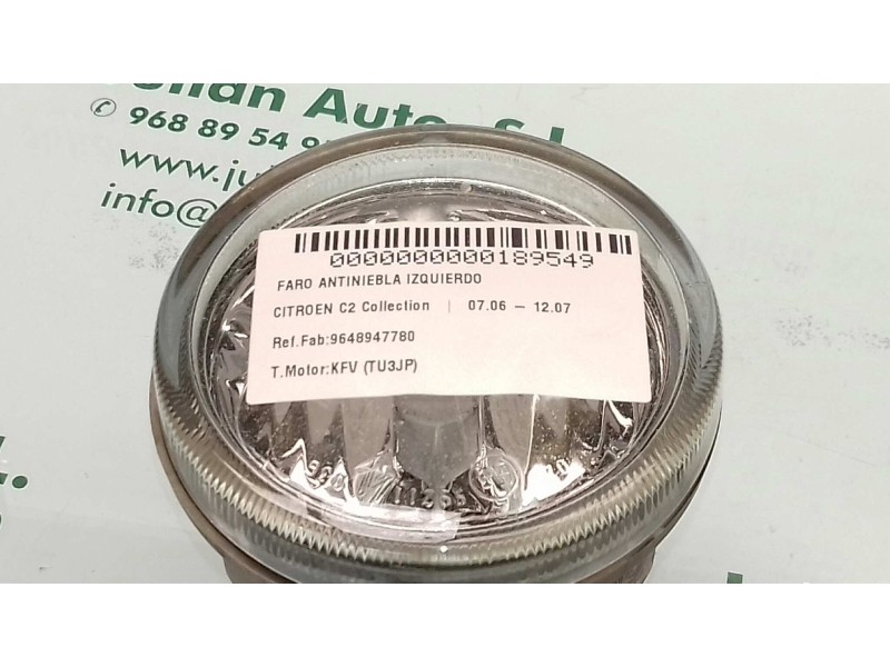 Recambio de faro antiniebla izquierdo para citroen c2 collection referencia OEM IAM 9648947780 1600653948 