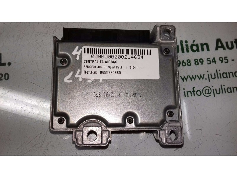 Recambio de centralita airbag para peugeot 407 st sport pack referencia OEM IAM 9655880880 603554600 AUTOLIV